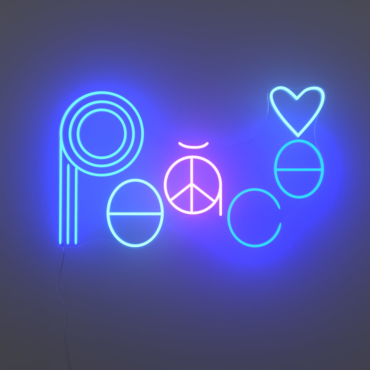 Peace by Jonathan Adler, signe en néon LED